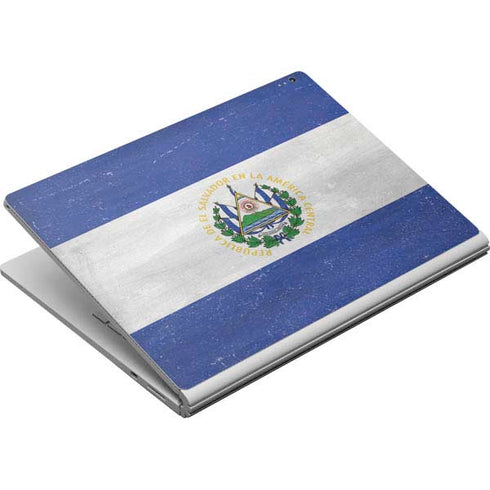 El Salvador Flag Distressed Surface Book Skin